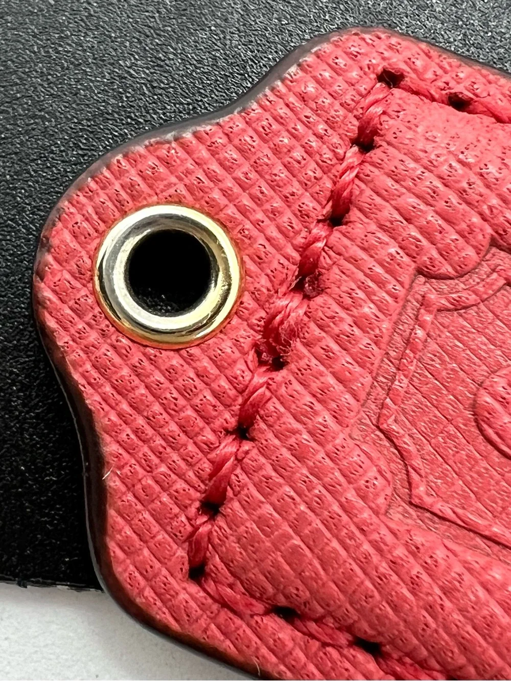 COACH Coral Pink Crossgrain Leather Replacement Hangtag Bag Charm